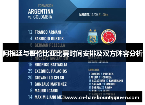 阿根廷与哥伦比亚比赛时间安排及双方阵容分析